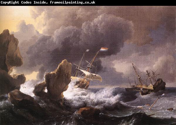 BACKHUYSEN, Ludolf Ships in Distress off a Rocky Coast